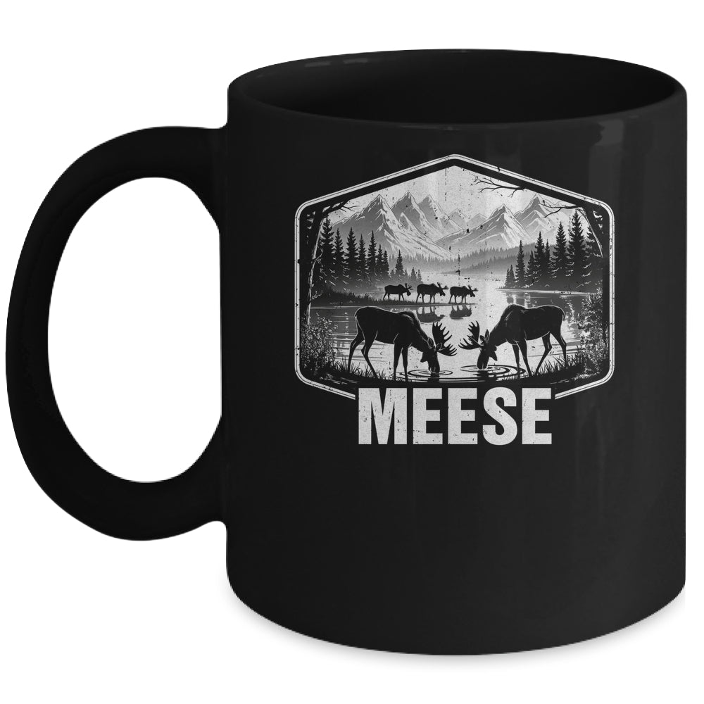 Meese Funny Moose Humor Camping Wildlife Outdoor Nature Mug | siriusteestore