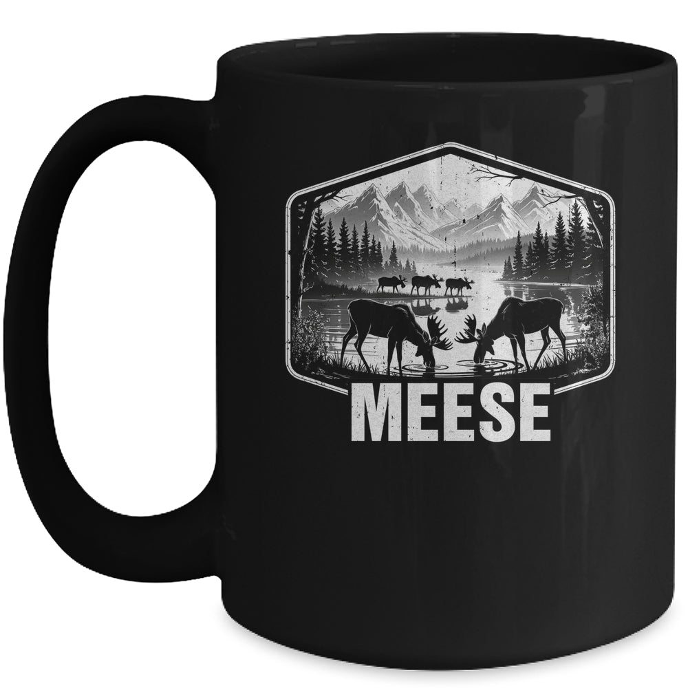 Meese Funny Moose Humor Camping Wildlife Outdoor Nature Mug | siriusteestore