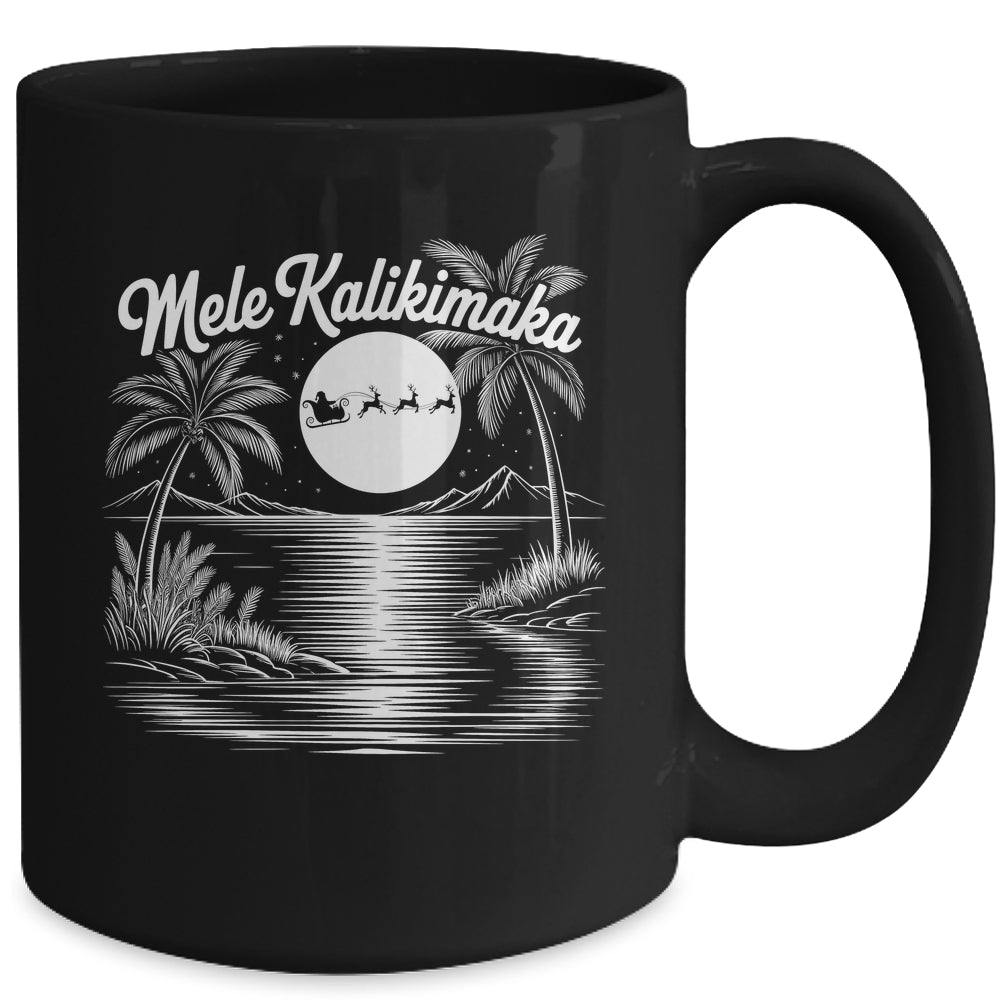 Mele Kalikimaka Christmas Hawaii Beach Hawaiian Santa Surf Mug | siriusteestore