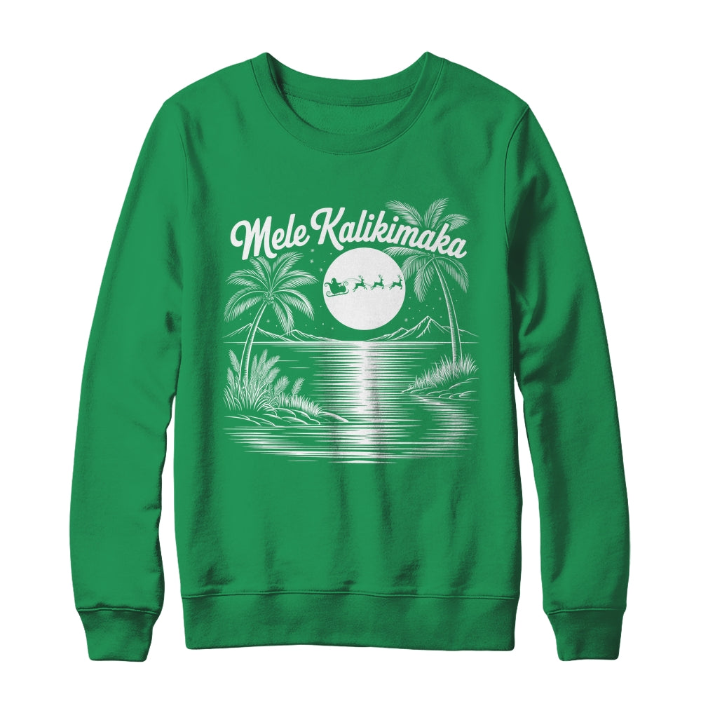 Mele Kalikimaka Christmas Hawaii Beach Hawaiian Santa Surf Shirt & Sweatshirt | siriusteestore