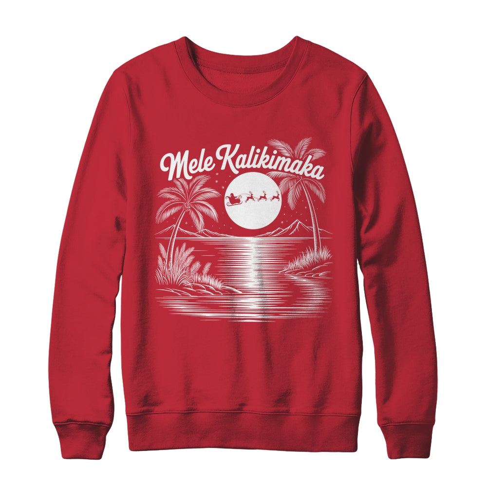 Mele Kalikimaka Christmas Hawaii Beach Hawaiian Santa Surf Shirt & Sweatshirt | siriusteestore