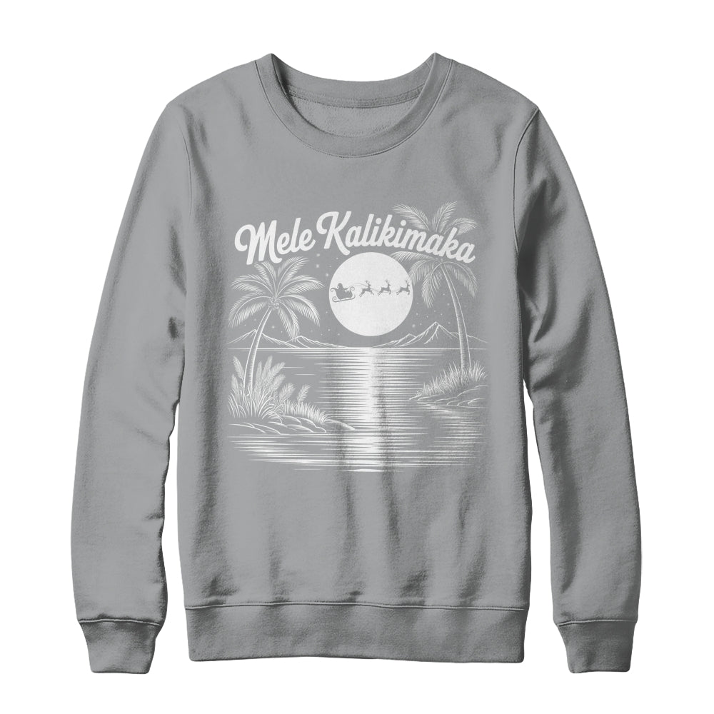 Mele Kalikimaka Christmas Hawaii Beach Hawaiian Santa Surf Shirt & Sweatshirt | siriusteestore