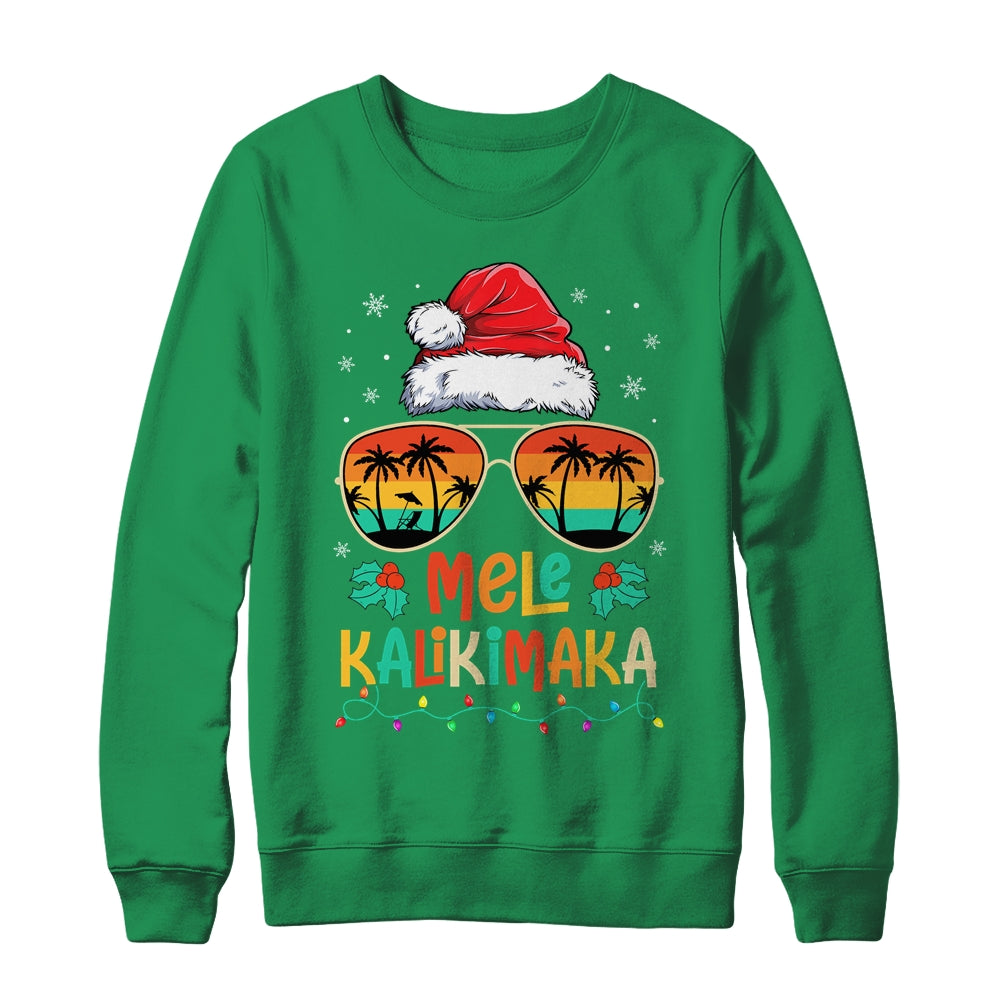 Mele Kalikimaka Christmas Hawaiian Retro Santa Women Shirt & Sweatshirt | siriusteestore