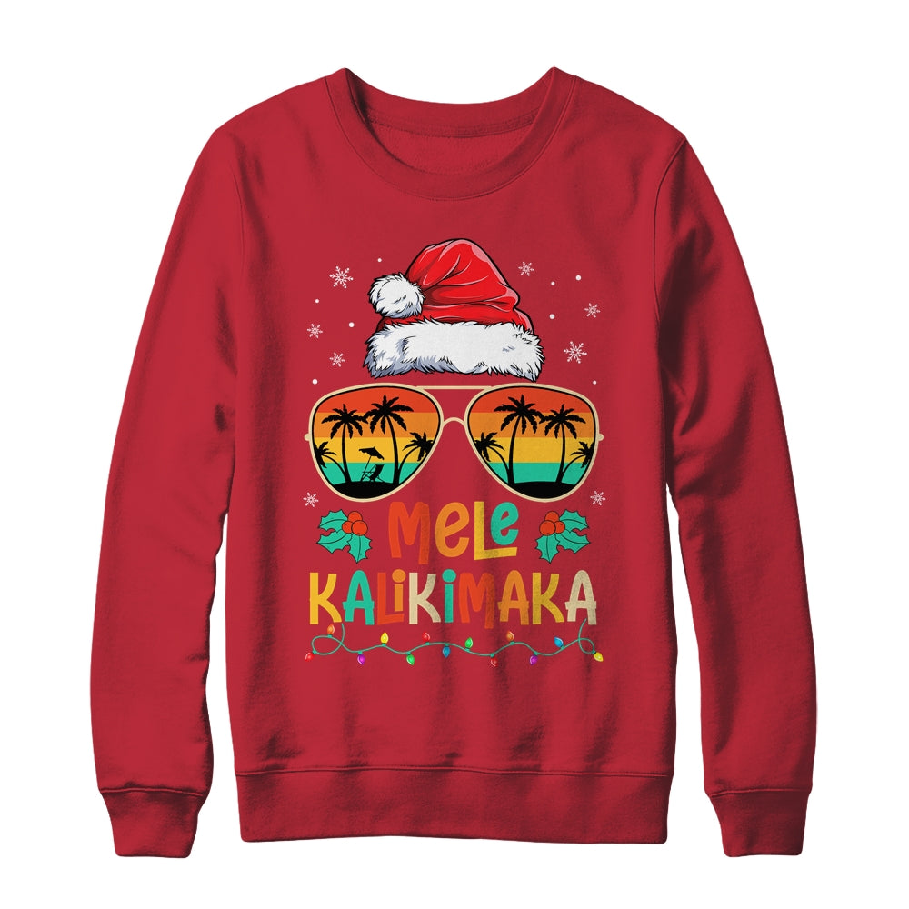 Mele Kalikimaka Christmas Hawaiian Retro Santa Women Shirt & Sweatshirt | siriusteestore
