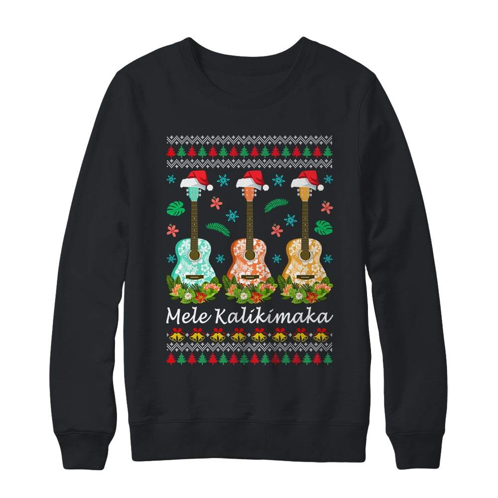 Mele Kalikimaka Guitar Hawaii Merry Christmas Hawaiian Shirt & Sweatshirt | siriusteestore