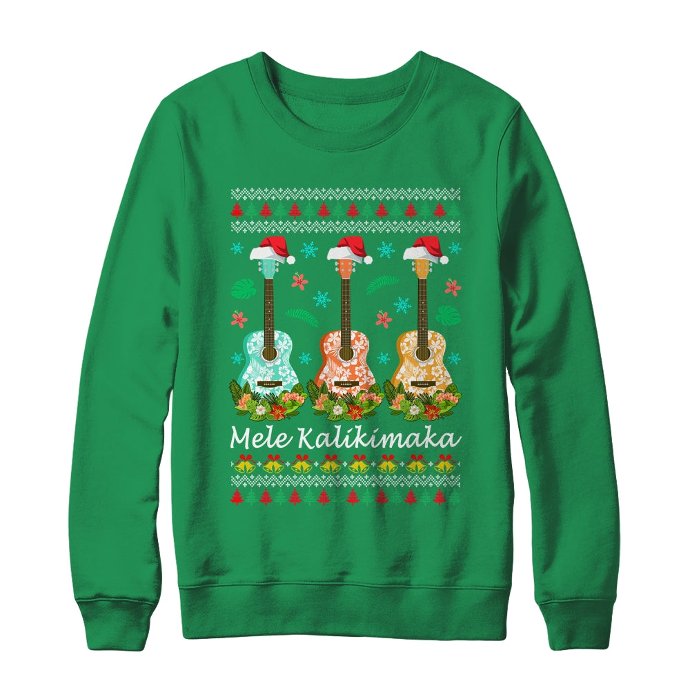 Mele Kalikimaka Guitar Hawaii Merry Christmas Hawaiian Shirt & Sweatshirt | siriusteestore