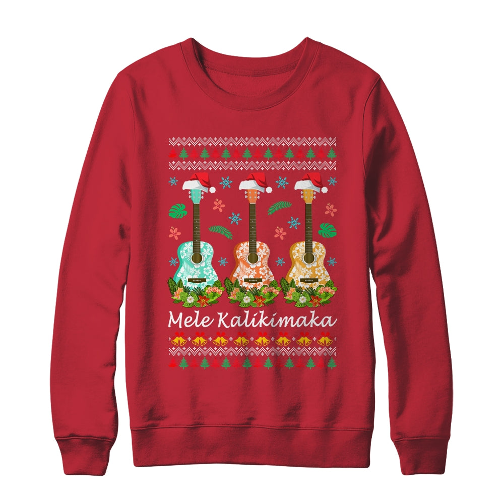Mele Kalikimaka Guitar Hawaii Merry Christmas Hawaiian Shirt & Sweatshirt | siriusteestore