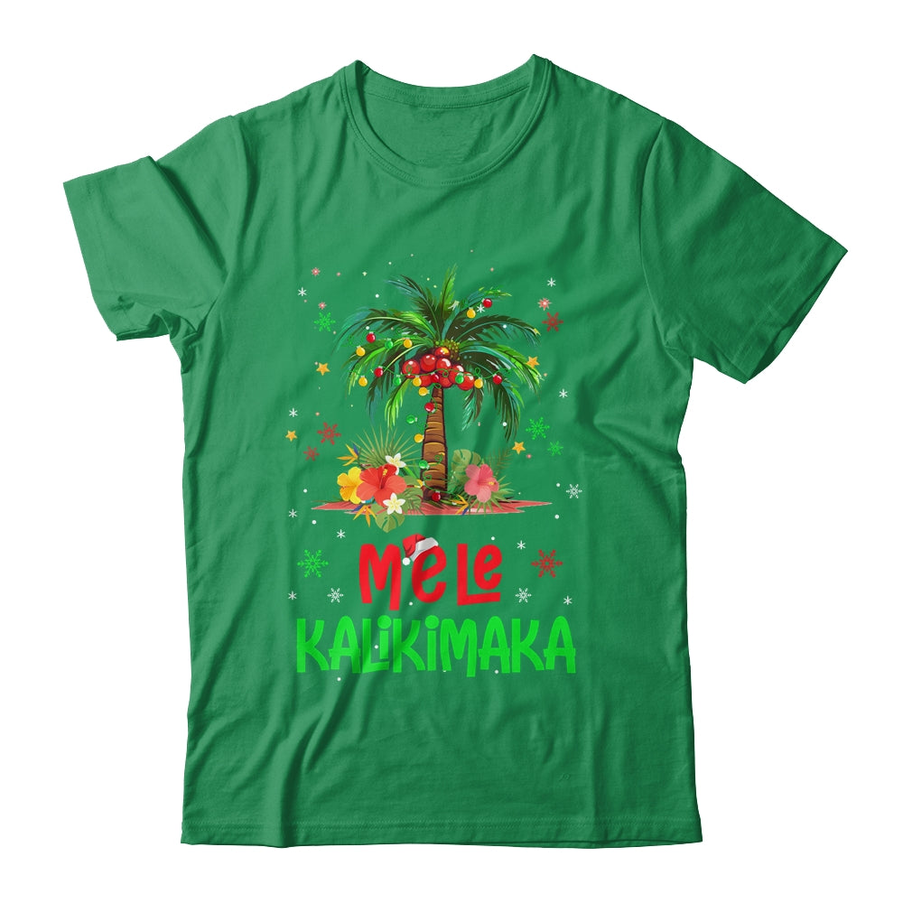 Mele Kalikimaka Hawaiian Christmas Palm Tree Lights Xmas Shirt & Sweatshirt | siriusteestore