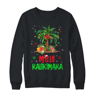 Mele Kalikimaka Hawaiian Christmas Palm Tree Lights Xmas Shirt & Sweatshirt | siriusteestore