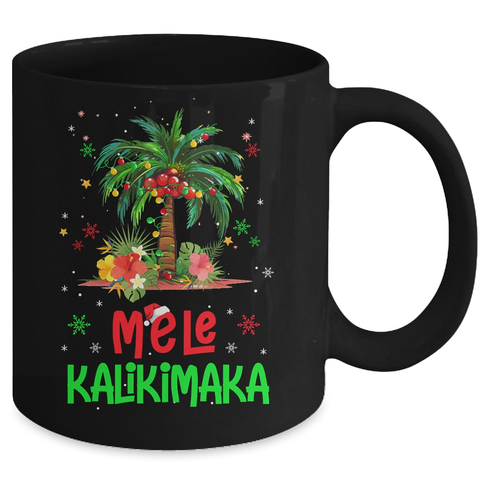 Mele Kalikimaka Hawaiian Christmas Palm Tree Lights Xmas Mug | siriusteestore