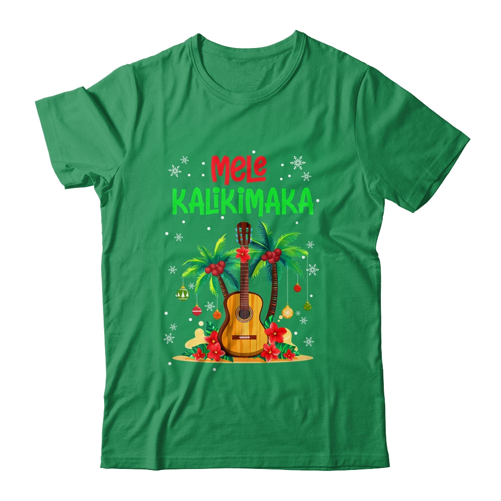 Mele Kalikimaka Merry Xmas Light Santa Hawaiian Guitar Shirt & Sweatshirt | siriusteestore