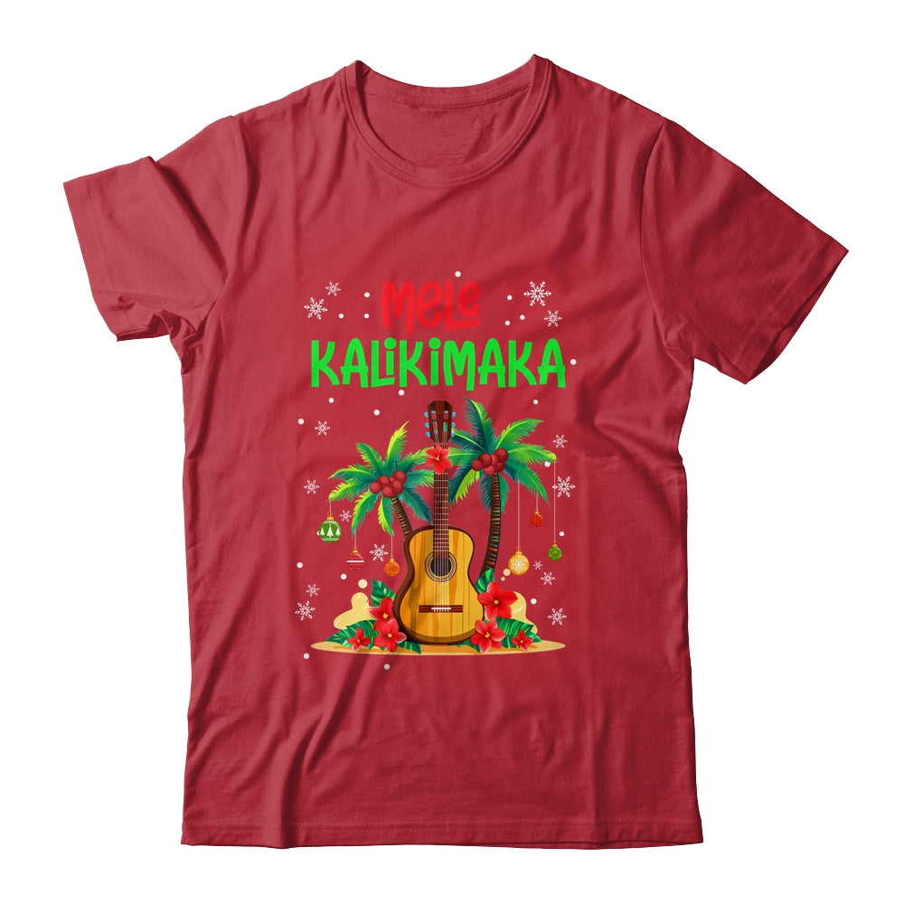 Mele Kalikimaka Merry Xmas Light Santa Hawaiian Guitar Shirt & Sweatshirt | siriusteestore