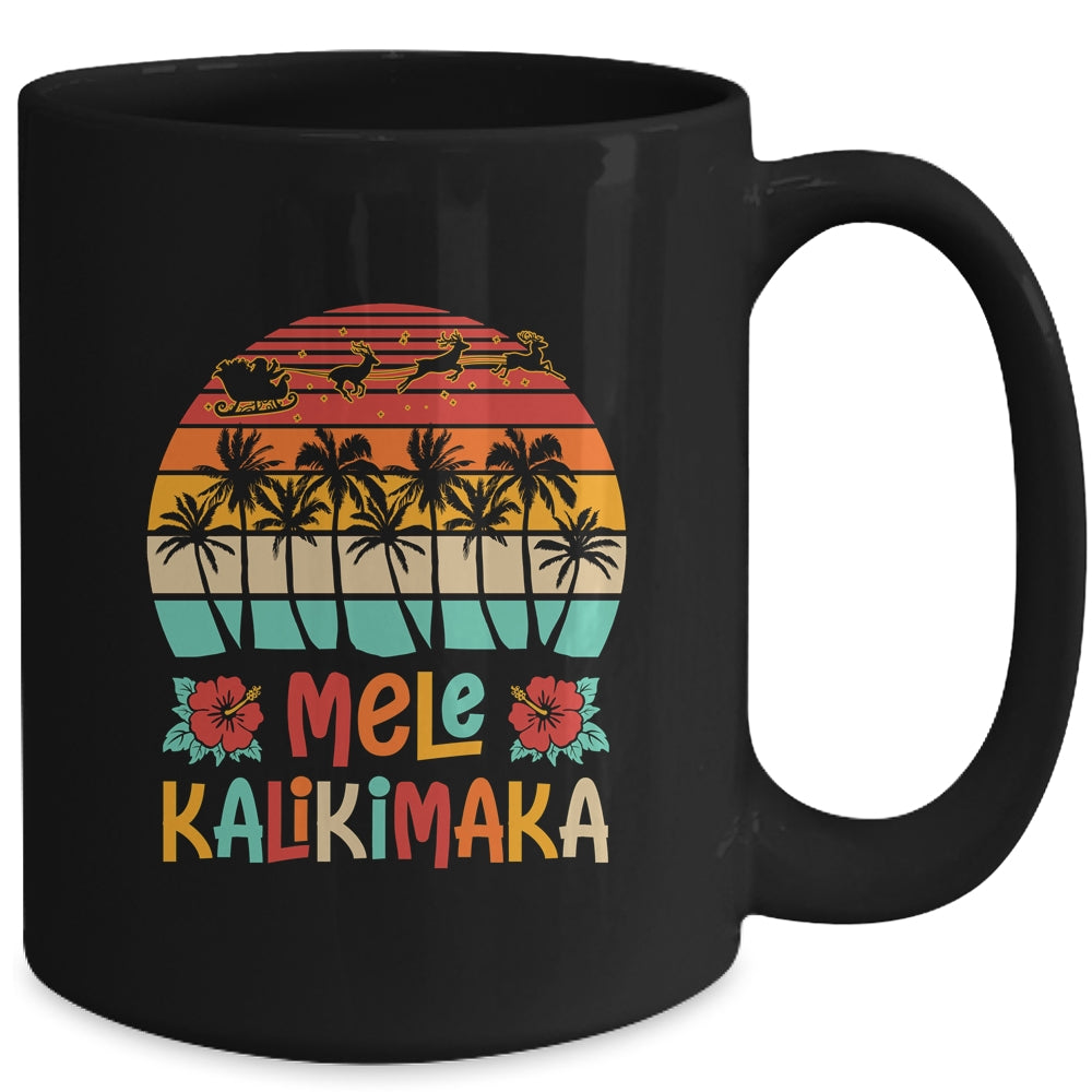 Mele Kalikimaka Retro Hawaiian Christmas Family Vacation Mug | siriusteestore