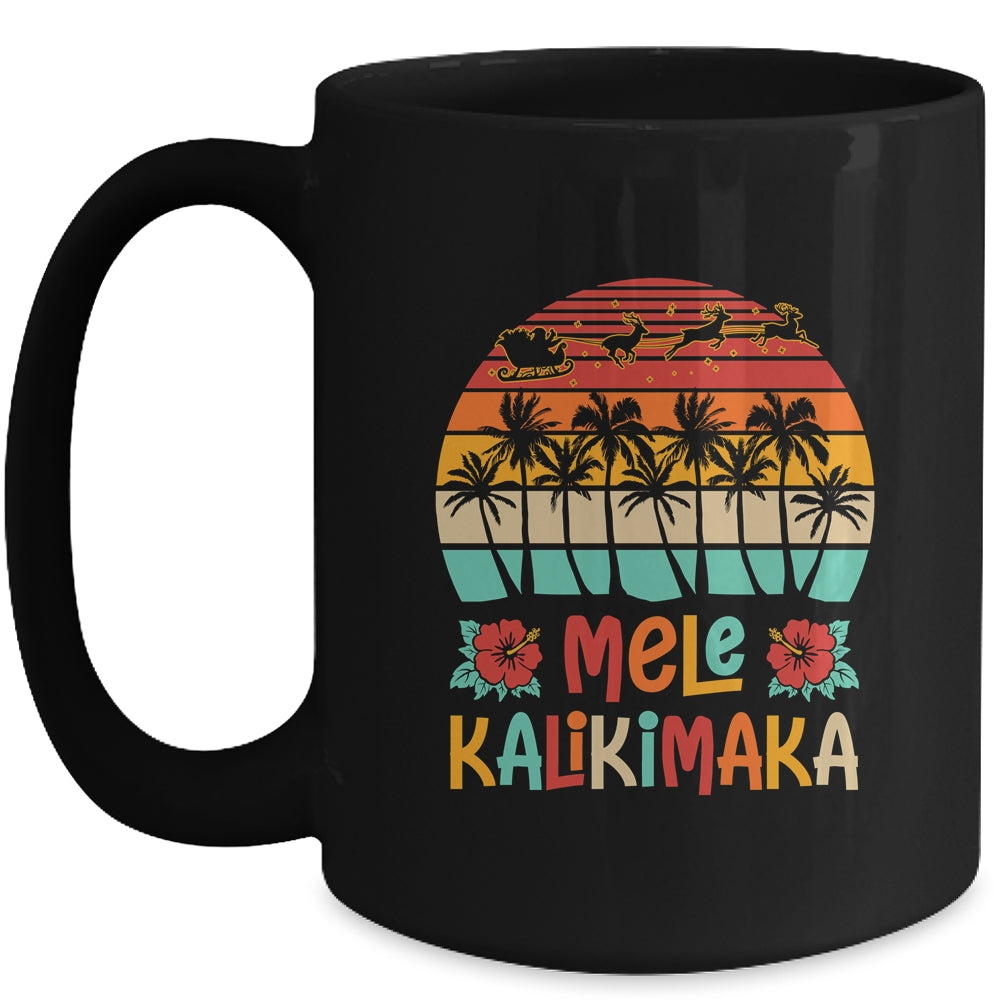 Mele Kalikimaka Retro Hawaiian Christmas Family Vacation Mug | siriusteestore