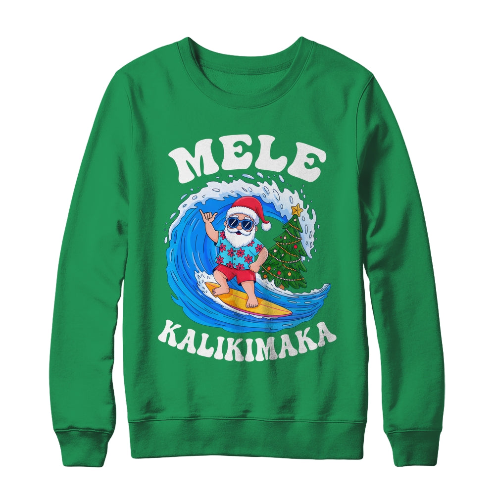 Mele Kalikimaka Santa Surfing Surf Hawaii Christmas Xmas Shirt & Sweatshirt | siriusteestore