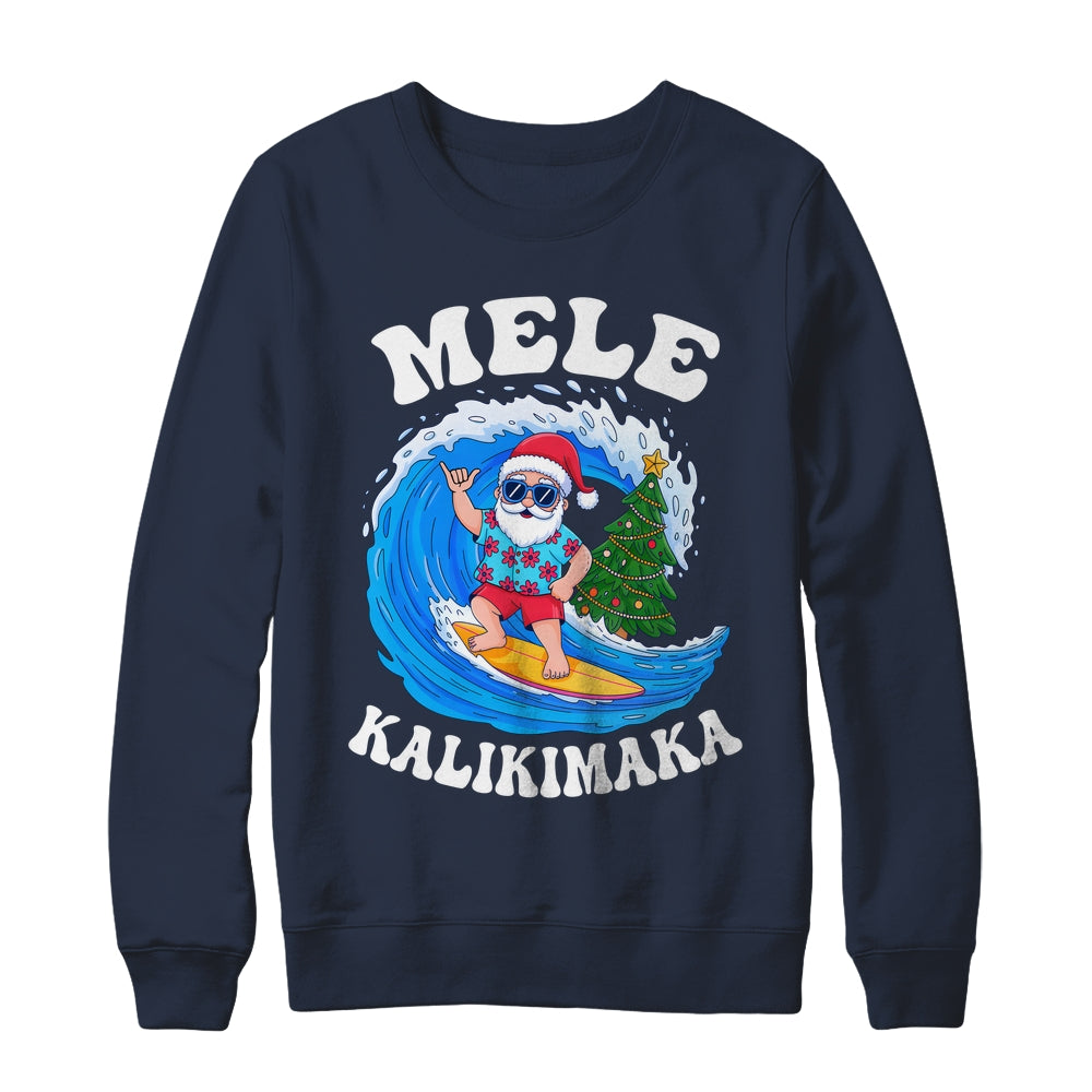 Mele Kalikimaka Santa Surfing Surf Hawaii Christmas Xmas Shirt & Sweatshirt | siriusteestore