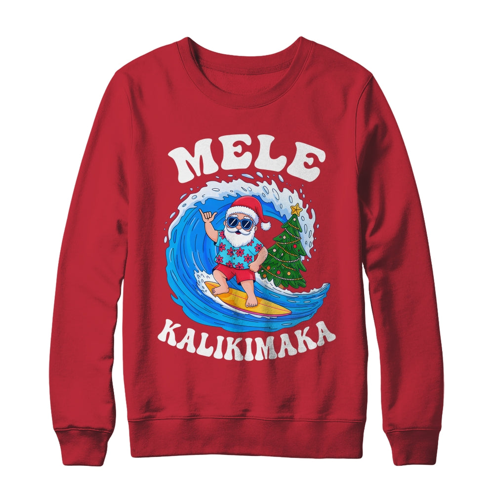 Mele Kalikimaka Santa Surfing Surf Hawaii Christmas Xmas Shirt & Sweatshirt | siriusteestore