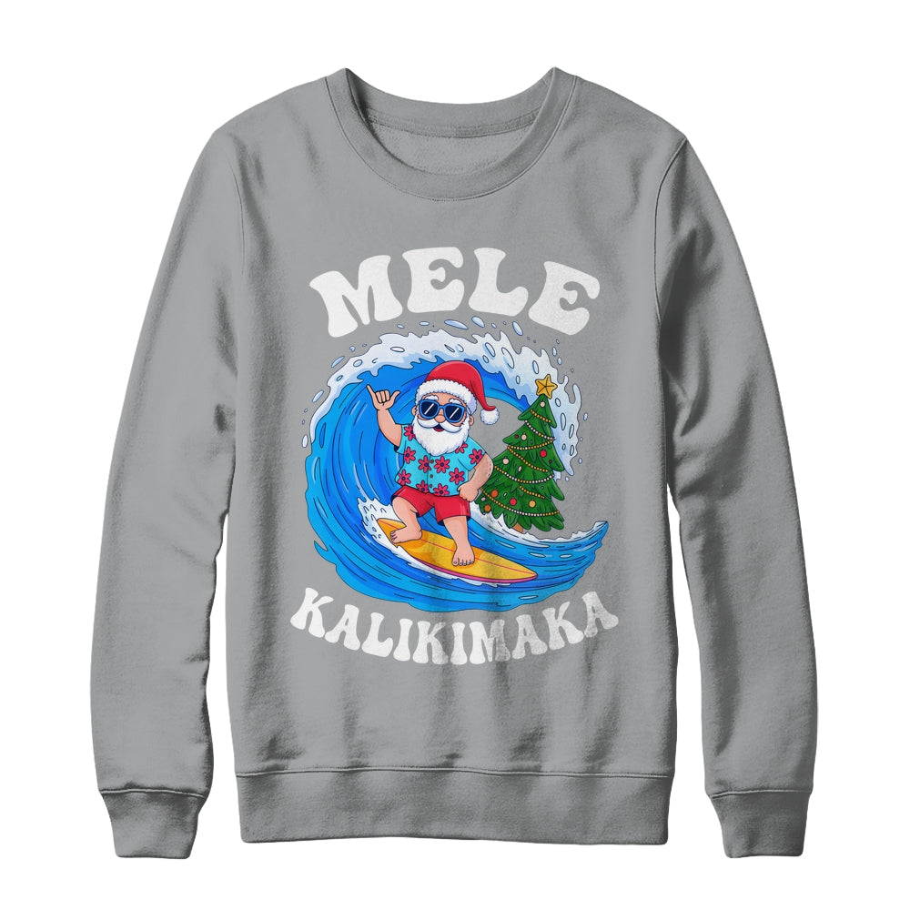 Mele Kalikimaka Santa Surfing Surf Hawaii Christmas Xmas Shirt & Sweatshirt | siriusteestore