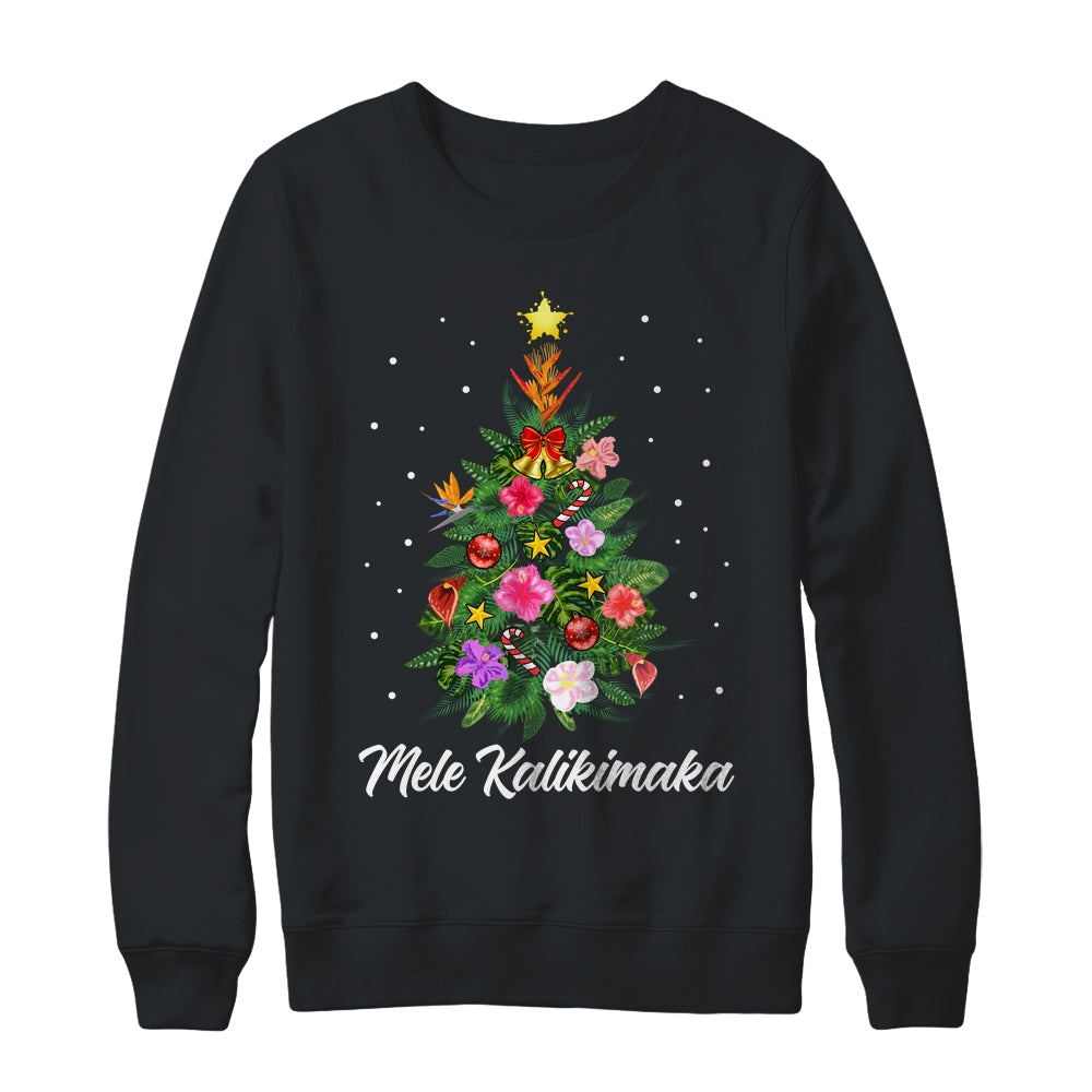 Mele Kalikimaka Xmas For Hawaiian Hawaii Christmas Tree Shirt & Sweatshirt | siriusteestore