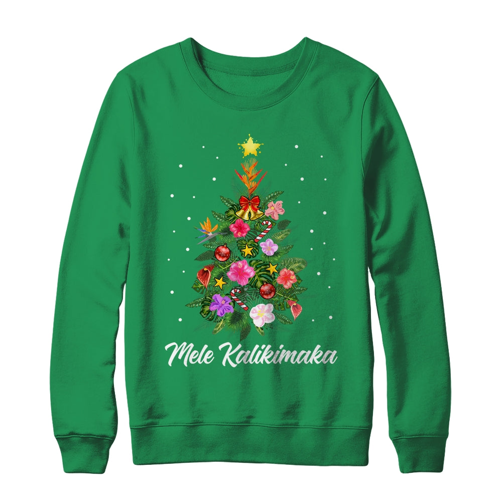 Mele Kalikimaka Xmas For Hawaiian Hawaii Christmas Tree Shirt & Sweatshirt | siriusteestore