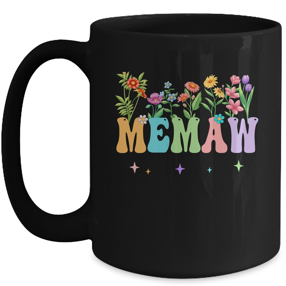 Memaw Women Wildflower Floral Design Memaw Mothers Day Mug | siriusteestore