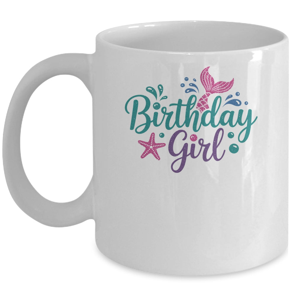 Mermaid Birthday Girl Kids Mermaid Birthday Mug | siriusteestore