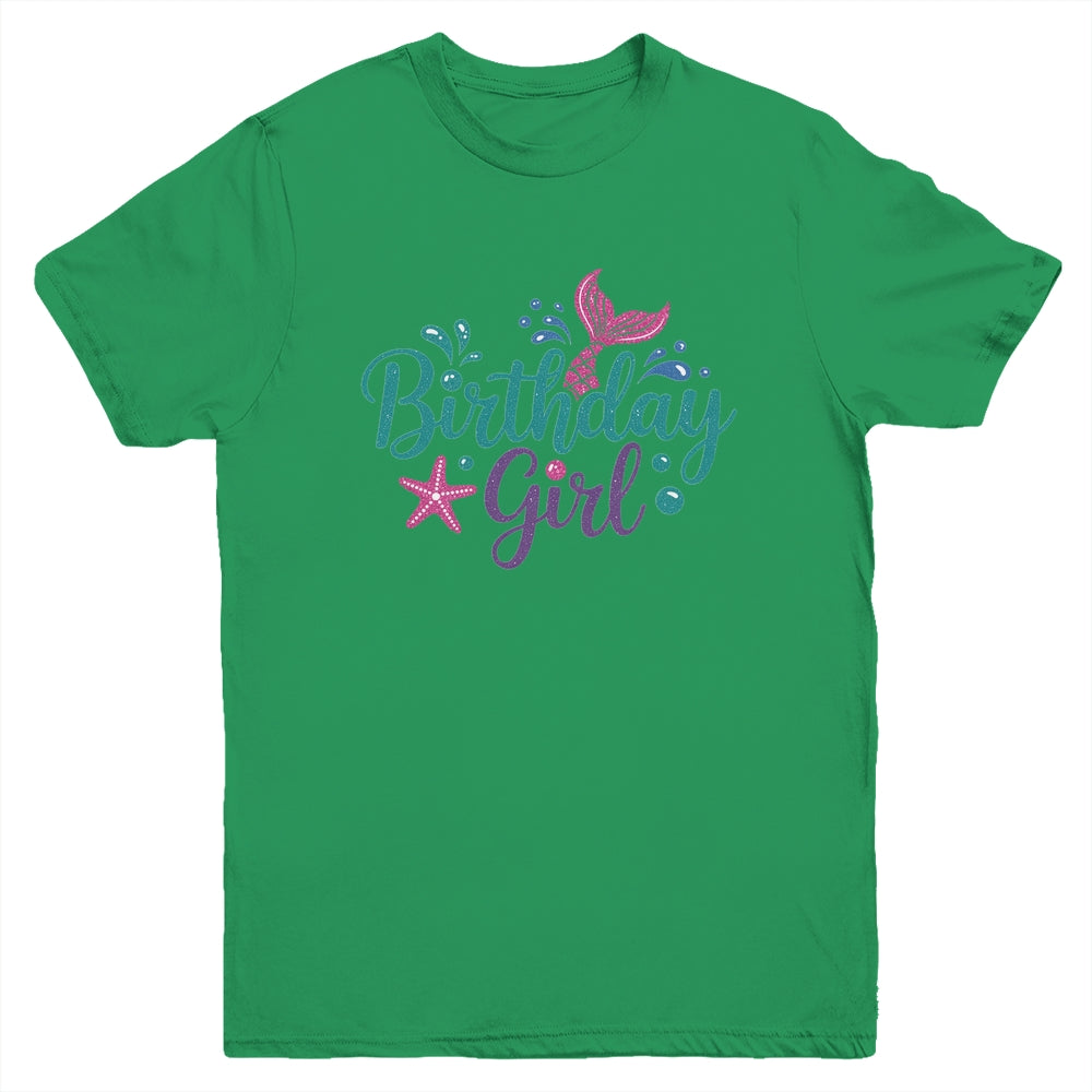 Mermaid Birthday Girl Kids Mermaid Birthday Youth Shirt | siriusteestore