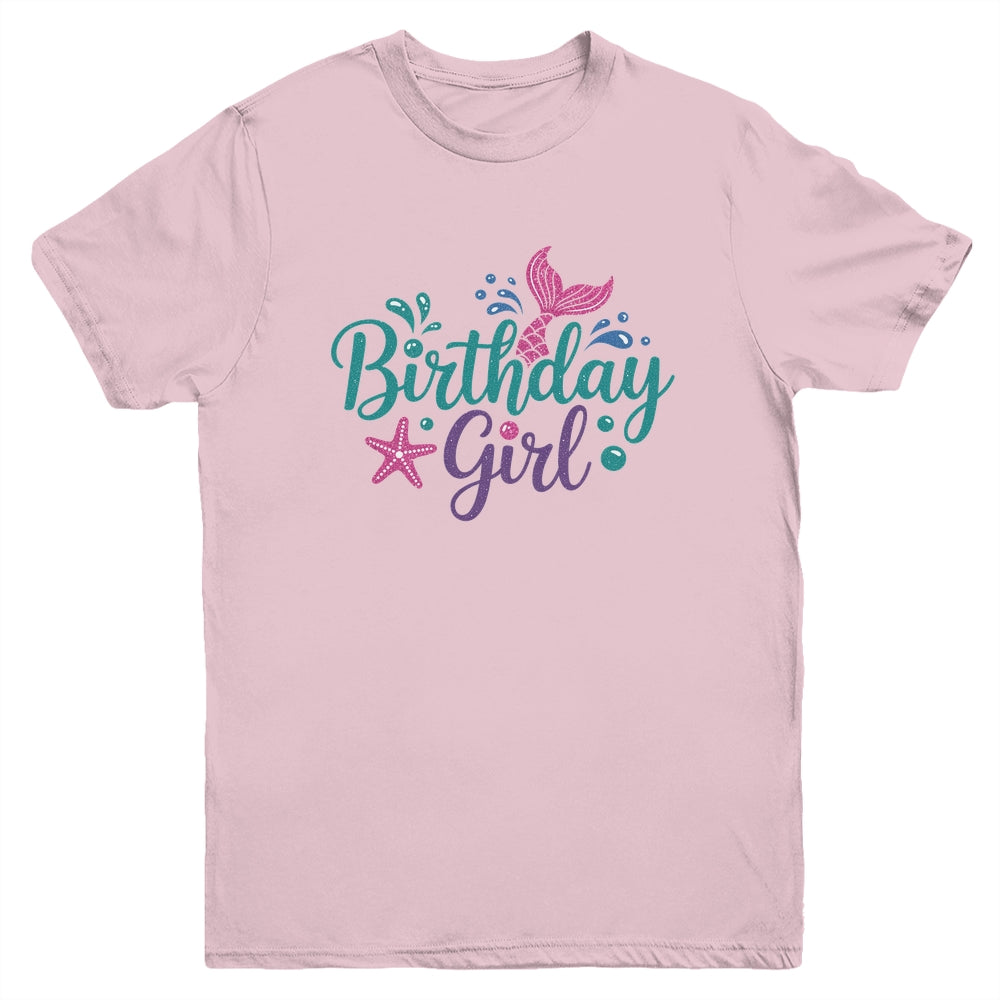 Mermaid Birthday Girl Kids Mermaid Birthday Youth Shirt | siriusteestore