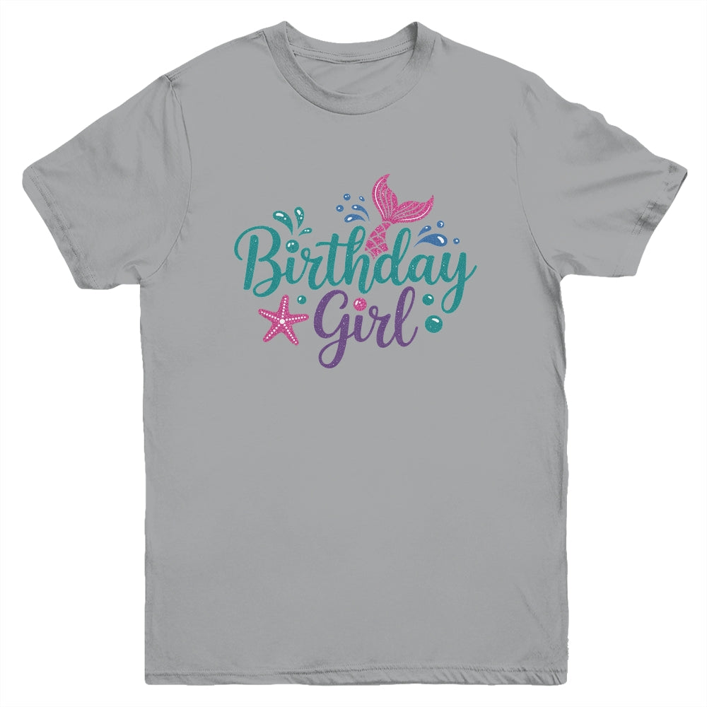 Mermaid Birthday Girl Kids Mermaid Birthday Youth Shirt | siriusteestore