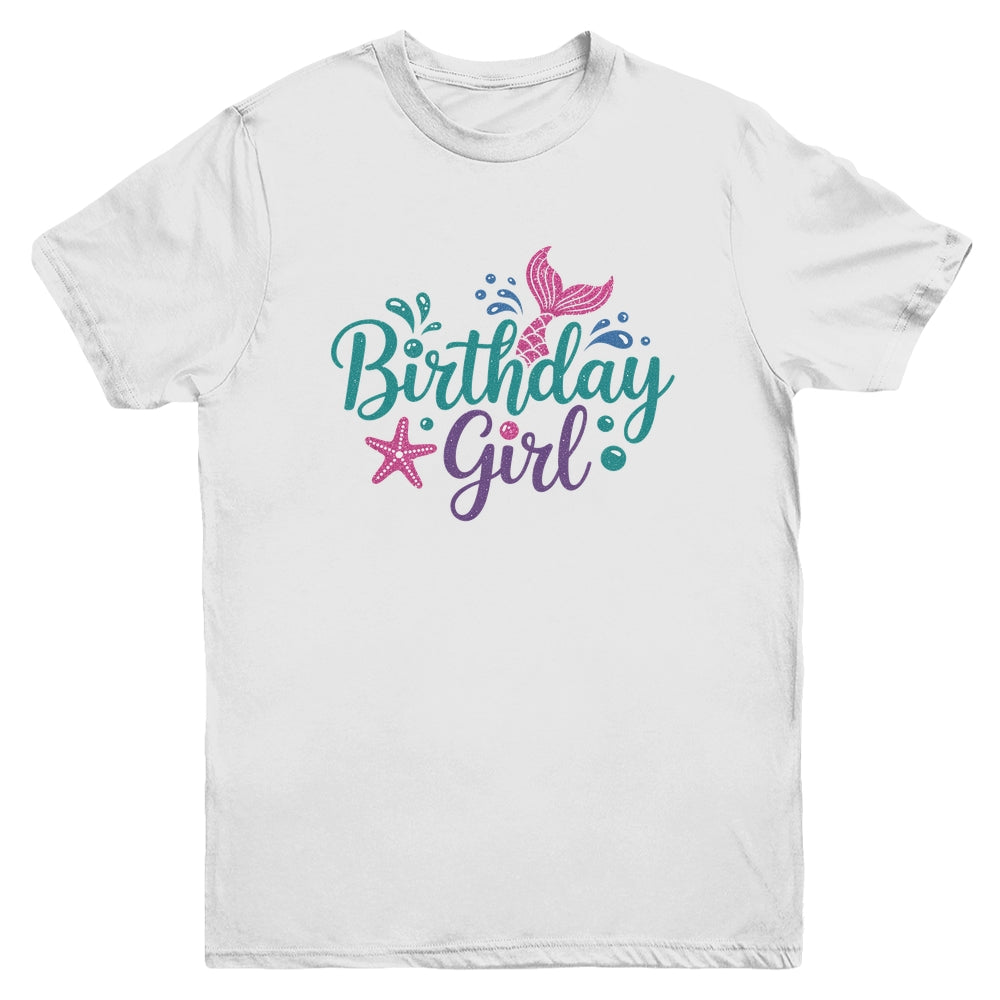 Mermaid Birthday Girl Kids Mermaid Birthday Youth Shirt | siriusteestore