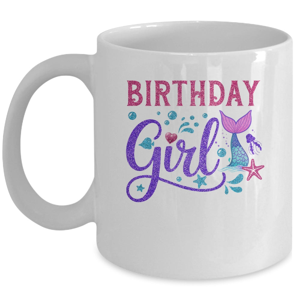 Mermaid Birthday Girl Mermaid Birthday Kids Mug | siriusteestore