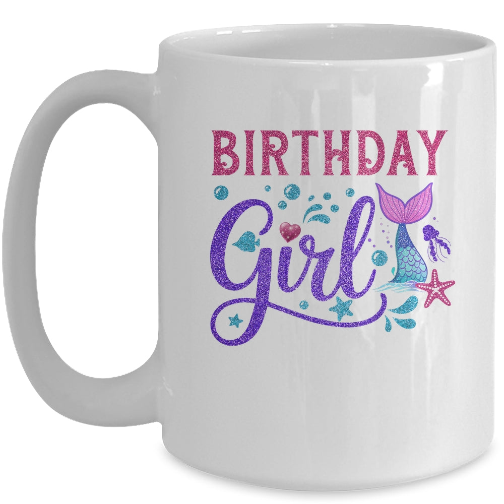 Mermaid Birthday Girl Mermaid Birthday Kids Mug | siriusteestore