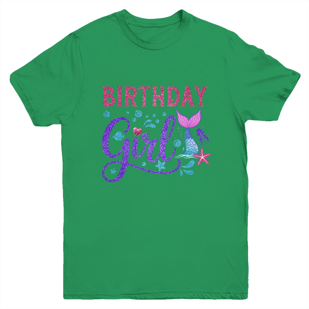 Mermaid Birthday Girl Mermaid Birthday Kids Youth Shirt | siriusteestore