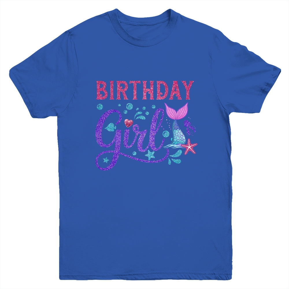 Mermaid Birthday Girl Mermaid Birthday Kids Youth Shirt | siriusteestore