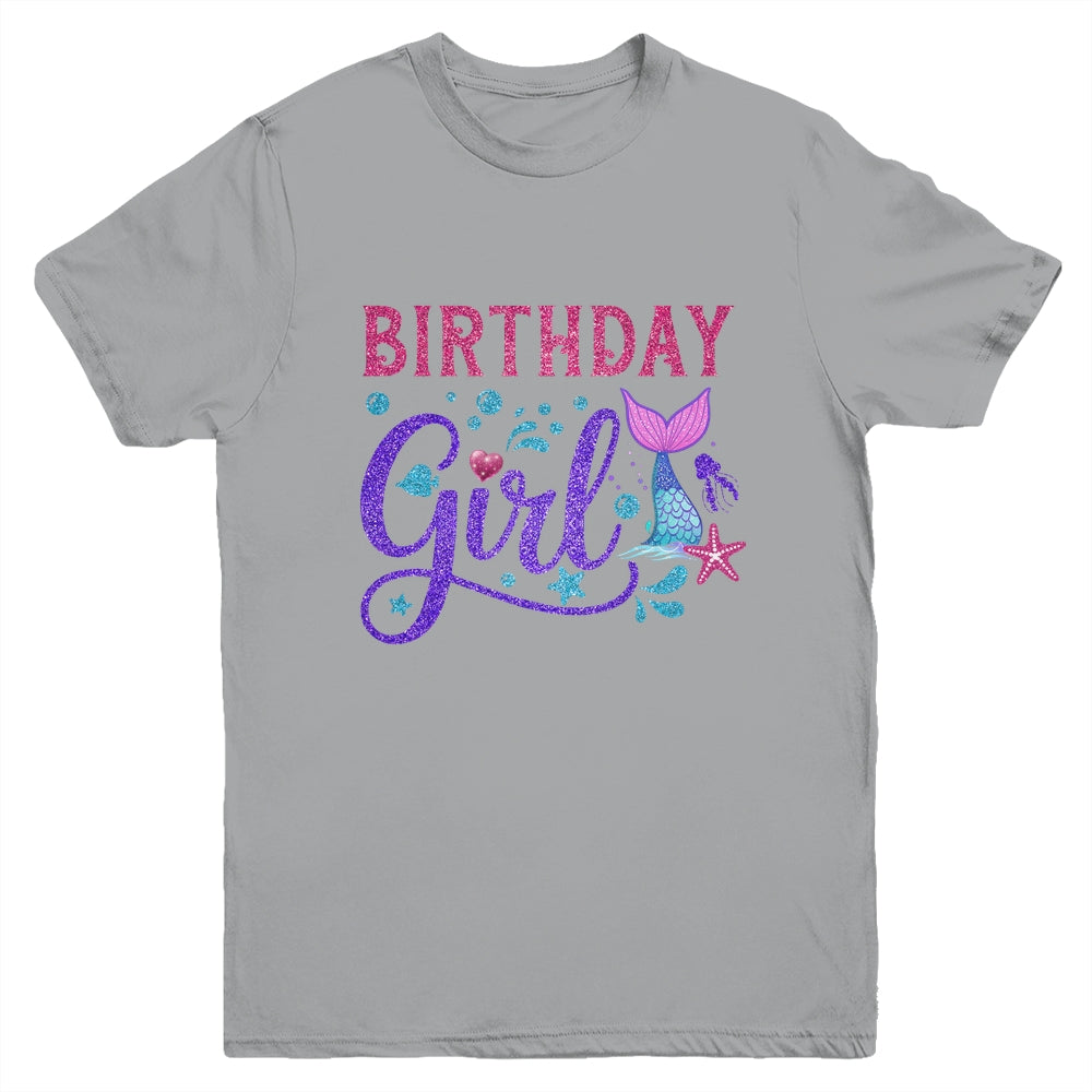 Mermaid Birthday Girl Mermaid Birthday Kids Youth Shirt | siriusteestore