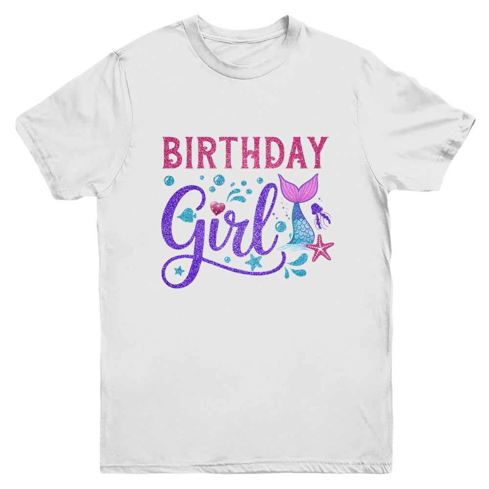 Mermaid Birthday Girl Mermaid Birthday Kids Youth Shirt | siriusteestore