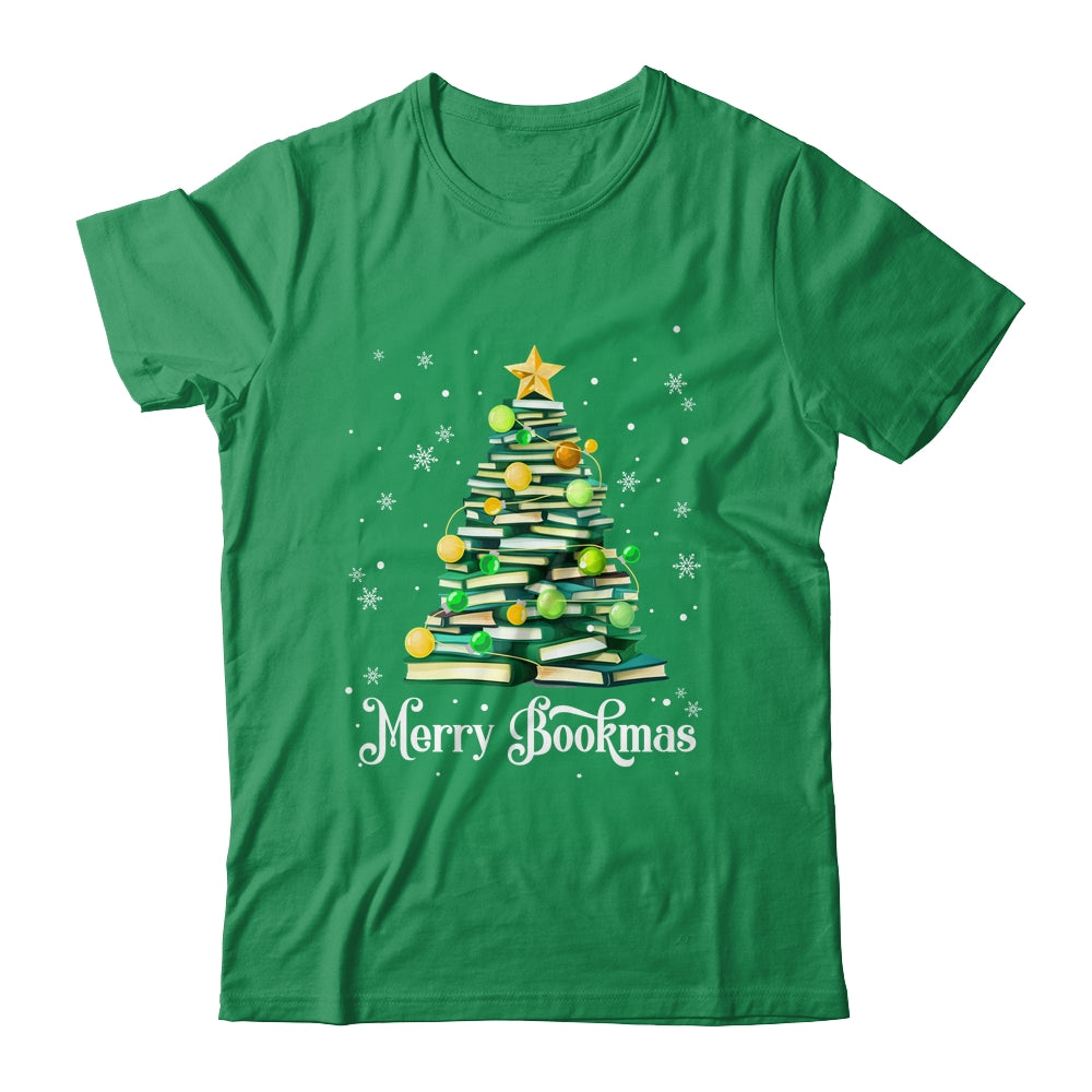 Merry Bookmas Christmas Tree Books Pine Funny Reading Lover Shirt & Sweatshirt | siriusteestore