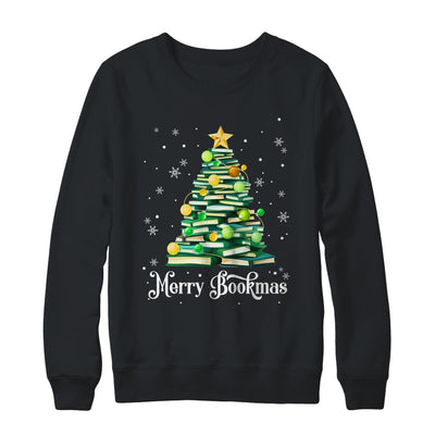Merry Bookmas Christmas Tree Books Pine Funny Reading Lover Shirt & Sweatshirt | siriusteestore
