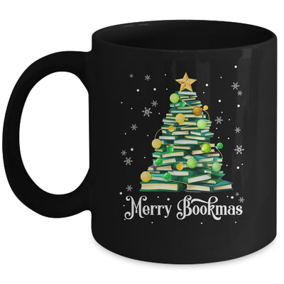 Merry Bookmas Christmas Tree Books Pine Funny Reading Lover Mug | siriusteestore