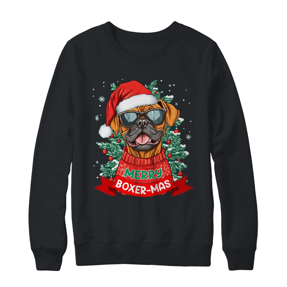 Merry Boxer-mas Cute Boxer Lover Dog Christmas Dad Mom Women Shirt & Sweatshirt | siriusteestore
