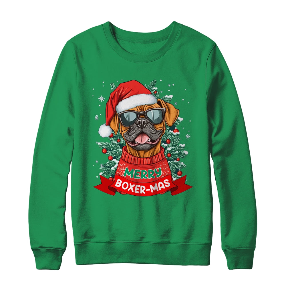 Merry Boxer-mas Cute Boxer Lover Dog Christmas Dad Mom Women Shirt & Sweatshirt | siriusteestore