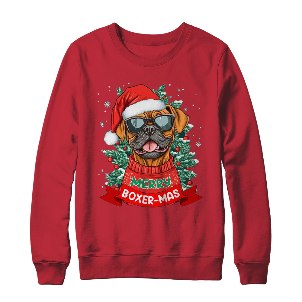 Merry Boxer-mas Cute Boxer Lover Dog Christmas Dad Mom Women Shirt & Sweatshirt | siriusteestore