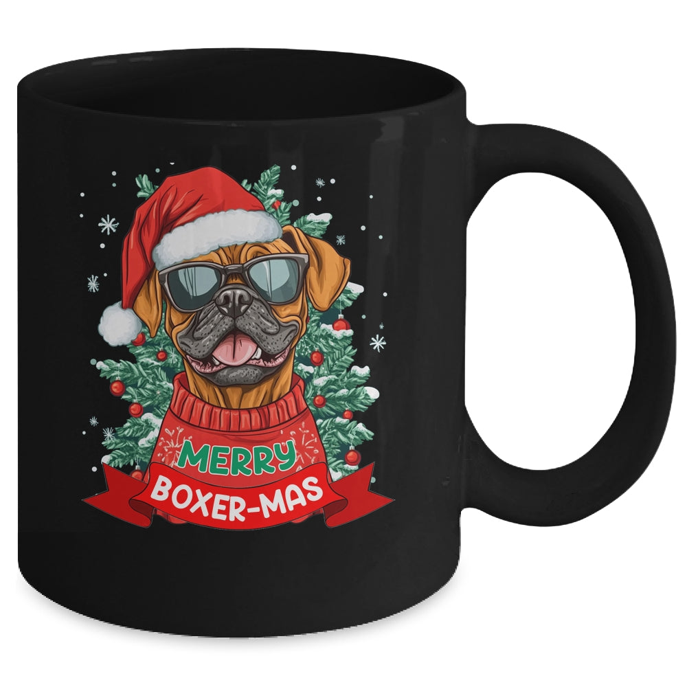 Merry Boxer-mas Cute Boxer Lover Dog Christmas Dad Mom Women Mug | siriusteestore