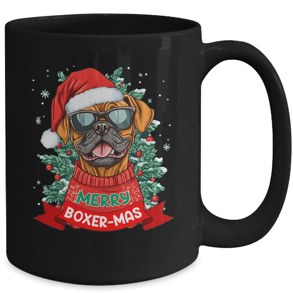 Merry Boxer-mas Cute Boxer Lover Dog Christmas Dad Mom Women Mug | siriusteestore
