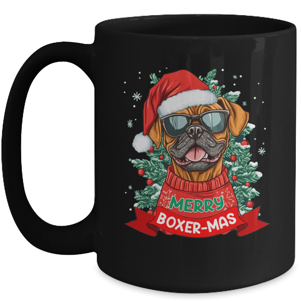 Merry Boxer-mas Cute Boxer Lover Dog Christmas Dad Mom Women Mug | siriusteestore