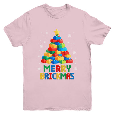 Merry Brickmas Christmas Building Blocks Master Builder Youth Shirt | siriusteestore