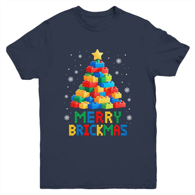 Merry Brickmas Christmas Building Blocks Master Builder Youth Shirt | siriusteestore