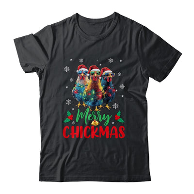 Merry Chickmas Ornament Lights Chicken Farmer Farm Christmas Shirt & Sweatshirt | siriusteestore