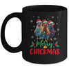 Merry Chickmas Ornament Lights Chicken Farmer Farm Christmas Mug | siriusteestore