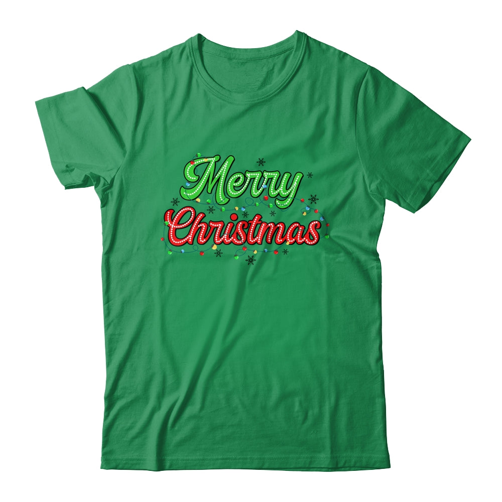 Merry Christmas 2024 Family Matching Christmas Lights Xmas Shirt & Sweatshirt | siriusteestore